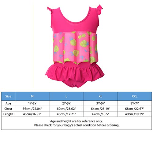 Niños Flotante Bañadores Traje de Baño - Bebé Flotador Nadar Entrenador de Una Pieza Chaleco de Natación para Niñas, Rosa 5-7 años