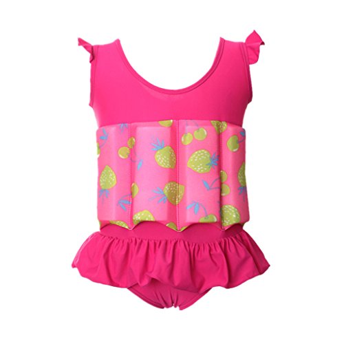Niños Flotante Bañadores Traje de Baño - Bebé Flotador Nadar Entrenador de Una Pieza Chaleco de Natación para Niñas, Rosa 5-7 años