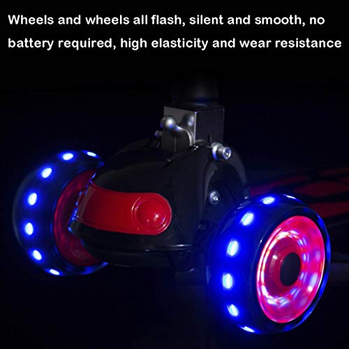 Niños NLIAN- 3 en 1 Patinete for, 4 Scooter for Altura Ajustable con Asiento Scooter de 3 Ruedas Ruedas Intermitentes de PU Cubierta Extra Ancha for 2 A 12 Años