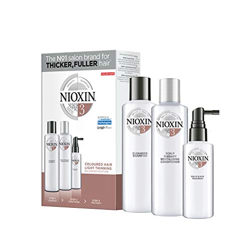 Nioxin Trial Kit de 3 Pasos Sistema 3 - Tratamiento para Cabello Teñido Ligeramente Debilitado (Champú 150 ml, Acondicionador 150 ml y Tratamiento 50 ml)