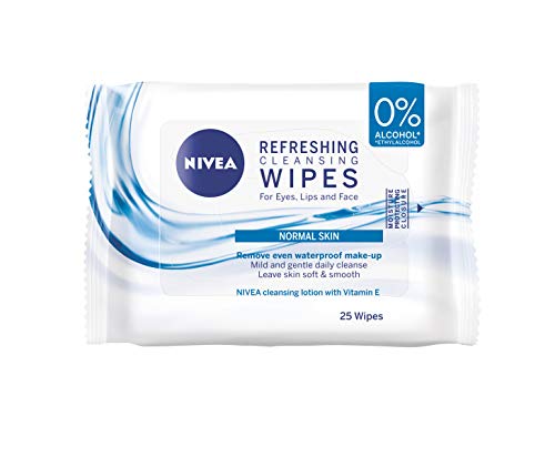 Nivea Daily Essentials 3 en 1 Toallitas de limpieza facial, piel normal, pack de 4, Total 160 toallitas