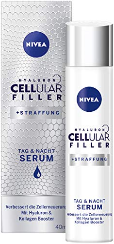 Nivea Hyaluron CELLular Filler Anti-Age Serum (1 x 40 ml), Crema antiarrugas para día y noche, crema hidratante celulosa, crema facial con ácido hialurónico