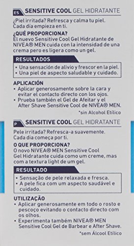 NIVEA MEN Sensitive Cool Gel Hidratante, gel refrescante para piel sensible, hidratante facial para un afeitado sin irritaciones - 1 x 50 ml