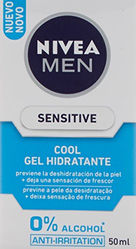 NIVEA MEN Sensitive Cool Gel Hidratante, gel refrescante para piel sensible, hidratante facial para un afeitado sin irritaciones - 1 x 50 ml