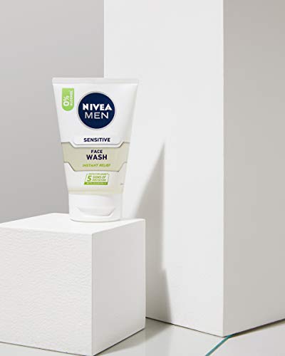 Nivea Men Sensitive - Limpiador facial para Hombre, 100 ml, pack de 6 unidades