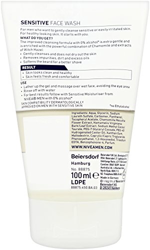 Nivea Men Sensitive - Limpiador facial para Hombre, 100 ml, pack de 6 unidades