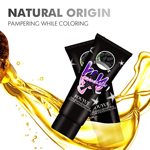 NMSLQ Tinte termocrómico Que Cambia de Color, Crema para teñir el Cabello Multicolor Suave y Segura para Todos los cabellos, Crema para teñir el Cabello de Moda DIY para cumpleaños, Fiesta de Cosplay