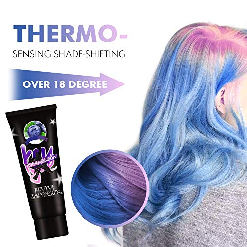 NMSLQ Tinte termocrómico Que Cambia de Color, Crema para teñir el Cabello Multicolor Suave y Segura para Todos los cabellos, Crema para teñir el Cabello de Moda DIY para cumpleaños, Fiesta de Cosplay