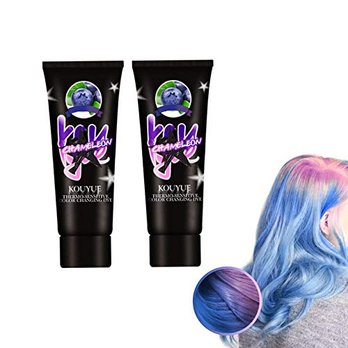 NMSLQ Tinte termocrómico Que Cambia de Color, Crema para teñir el Cabello Multicolor Suave y Segura para Todos los cabellos, Crema para teñir el Cabello de Moda DIY para cumpleaños, Fiesta de Cosplay