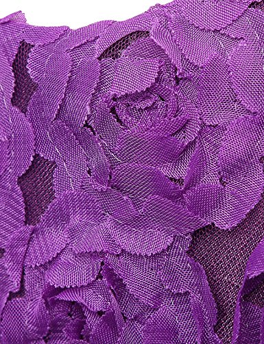 NNJXD Vestido de Fiesta de Princesa con Encaje de Flor de 3D sin Mangas para Niñas Talla(120) 3-4 años Púrpura