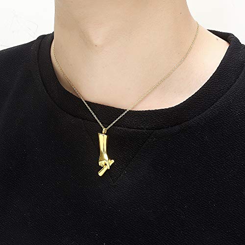 NO BRAND Puede Abrir una pequeña Tira sosteniendo una urna de cigarro Colgante Collar de Botella de Perfume de Titanio para Hombres y Mujeres Cadena de Cuello de Moda