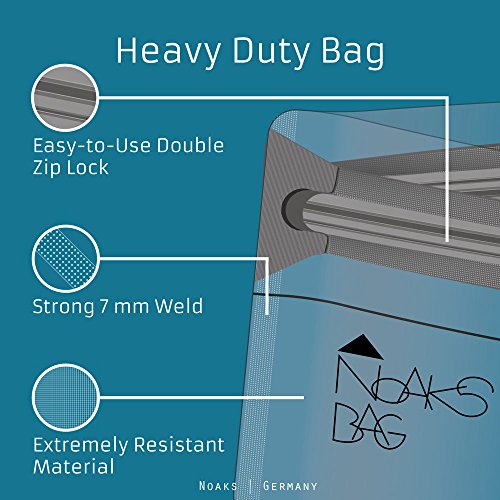 Noaks Bag Smart Set | 5 Piezas (1 x XS / 2 x S / 2 x M) | Bolsa Seca - Embalaje Protector - Bolsa enstanca | 100% Impermeable hasta 10 m - protección contra olores - apropiado para Alimentos