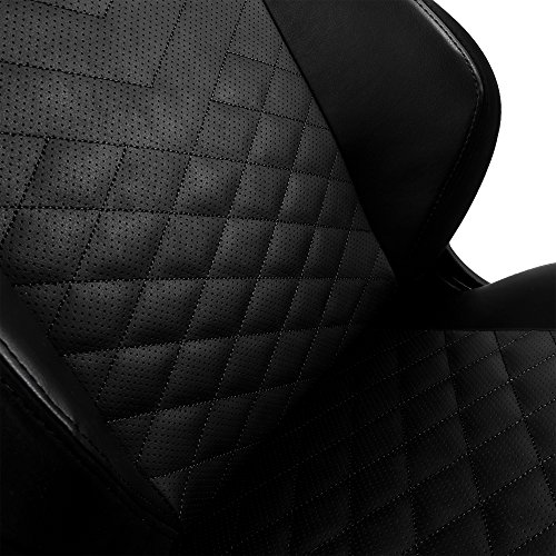 noblechairs Hero Silla de Gaming - Silla de Oficina - Cuero Sintético PU - Diseño de Asiento de Carreras - Negro