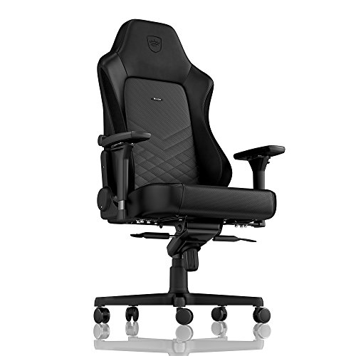 noblechairs Hero Silla de Gaming - Silla de Oficina - Cuero Sintético PU - Diseño de Asiento de Carreras - Negro