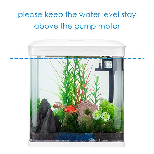 Nobleza - Acuario de Cristal con Cubierta y Luces LED. Sistema de Filtro de 14 litros. Color Blanco