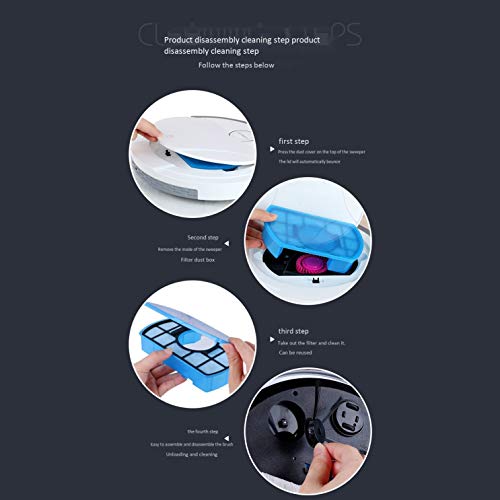 Noblik Robot Aspirador 1800Pa AspiracióN Potente 3 en 1 Pelo de Mascotas Hogar Seco Mojado Trapear Limpieza Robot Carga Aspiradora Blanco