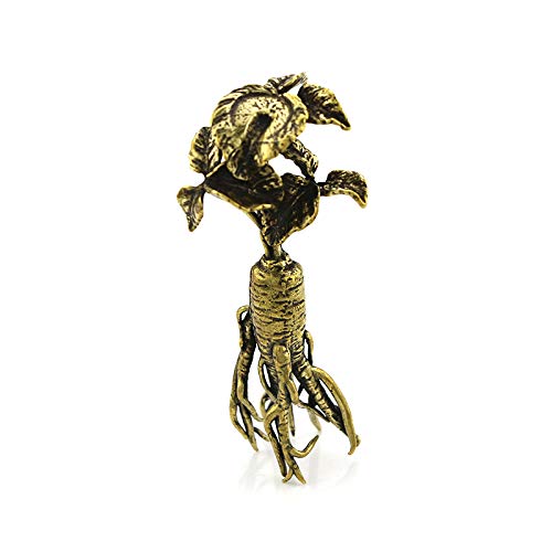 NOBRAND Cobre Puro colección de Bronce Retro latón Hacer Adornos Antiguos Antiguos Ginseng Salvaje Adornos Ruyi