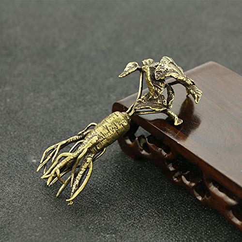 NOBRAND Cobre Puro colección de Bronce Retro latón Hacer Adornos Antiguos Antiguos Ginseng Salvaje Adornos Ruyi