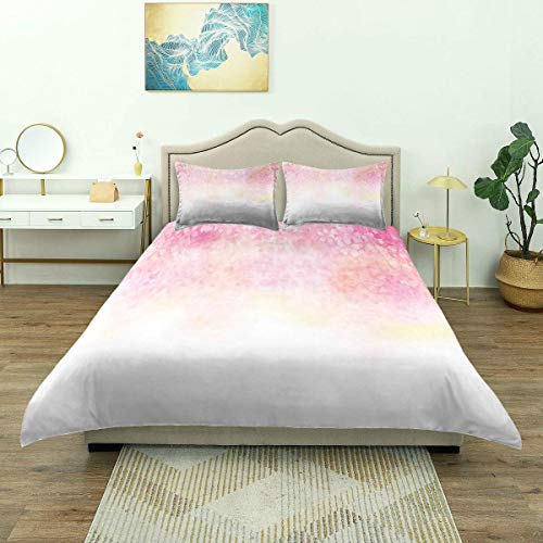 Nonun Funda nórdica, Flores de Hibisco de Degradado de Colores Flores Simple Efecto Floral Ombre, Juego de Cama cómoda Microfibra Ligera