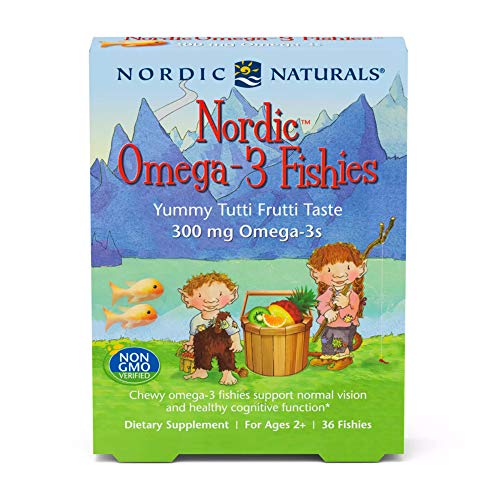Nordic Naturals Nórdicos Omega-3 Fishies, 300Mg De Delicioso Sabor De Tutti Frutti - 36 Fishies 36 Unidades 70 g