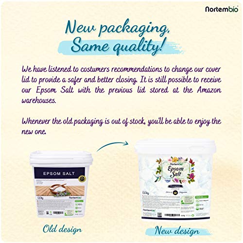 Nortembio Sal de Epsom 5,6 Kg. Fuente Concentrada de Magnesio. Sales 100% Puras. Baño y Cuidado Personal.
