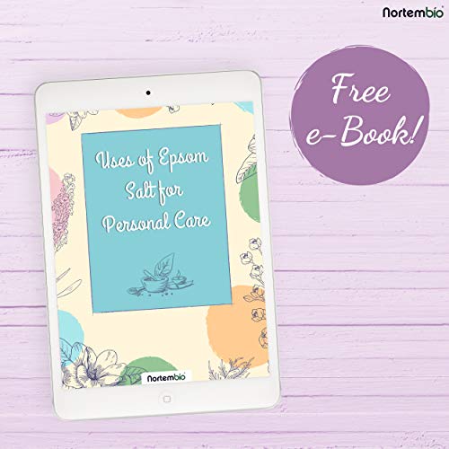 Nortembio Sal de Epsom 6 Kg. Novedosa Fragancia de Fresa y Rosas. Hidratada con Vitamina C y E. Sales de Baño y Cuidado Personal. E-Book incluido.