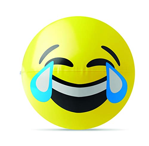 noTrash2003 - Juego de 3 pelotas de playa hinchables de 24 cm con diseño de emoticonos, sin ftalatos