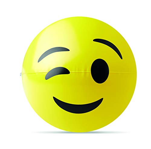 noTrash2003 - Juego de 3 pelotas de playa hinchables de 24 cm con diseño de emoticonos, sin ftalatos