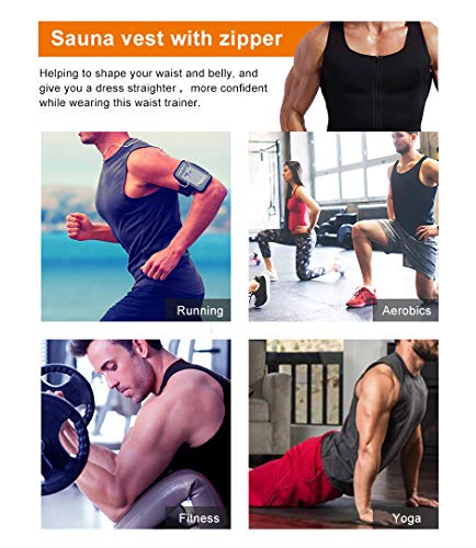 Novasoo Faja Reductora Adelgazante Hombre Neopreno Camiseta Reductora Compresion de Sauna Deportivo Chaleco