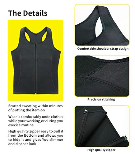 Novasoo Faja Reductora Adelgazante Hombre Neopreno Camiseta Reductora Compresion de Sauna Deportivo Chaleco