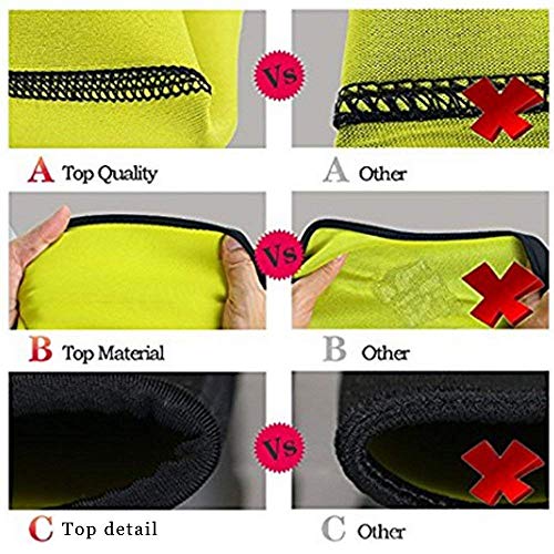 NOVECASA Pantalones Sauna Fitness Mujer Neopreno Sauna Pants Deportivo Alta Cintura para Sudoración Quema Grasa Adelgazante (M, Negro-Amarillo)