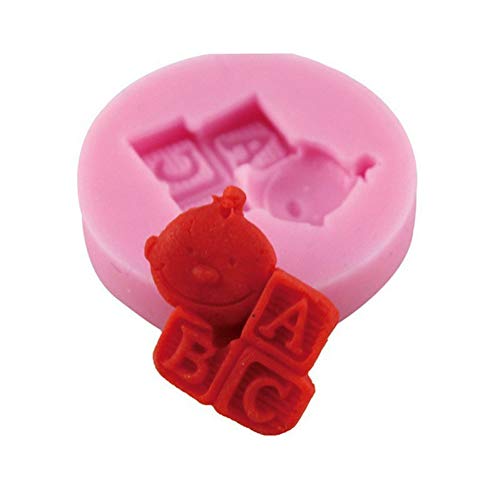 NovForth Baby ABC Letter Cake Mold Fondant Silicona Chocolate Candy Pastelería Herramienta para Hornear Molde Stencil Bandeja de Hielo Herramienta para Pasteles