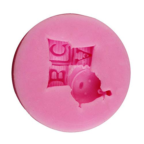 NovForth Baby ABC Letter Cake Mold Fondant Silicona Chocolate Candy Pastelería Herramienta para Hornear Molde Stencil Bandeja de Hielo Herramienta para Pasteles