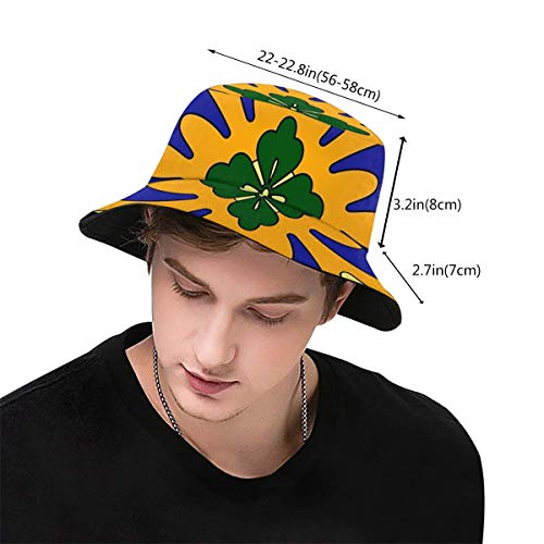 N/P Sombrero de pescador naranja y azul Talavera patrón de azulejos plegable reversible unisex para adultos moda cubo Cap verano pescador sombrero al aire libre, muchos patrones