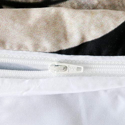 N/S Juego de Ropa de Cama 3 Piezas Poliéster Microfibra - Cráneo de Pelo Negro - Juego de Fundas de Edredón Incluye 1 Funda Nórdica y 2 Funda de Almohada 210 x 210 cm para Habitaciones de Hotel