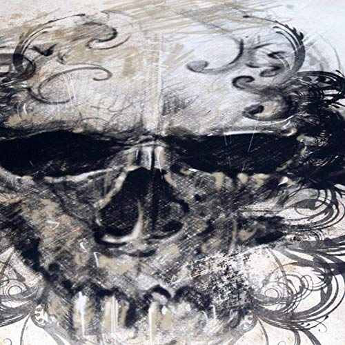 N/S Juego de Ropa de Cama 3 Piezas Poliéster Microfibra - Cráneo de Pelo Negro - Juego de Fundas de Edredón Incluye 1 Funda Nórdica y 2 Funda de Almohada 210 x 210 cm para Habitaciones de Hotel