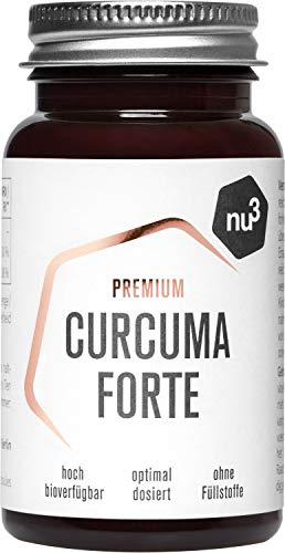 NU3 – Cúrcuma Forte Premium | 60 cápsulas | Curcumina Novasol® con una biodisponibilidad 185 veces mejor que la de la curcumina natural | Contiene vitamina C y vitamina D | Cúrcuma vegana