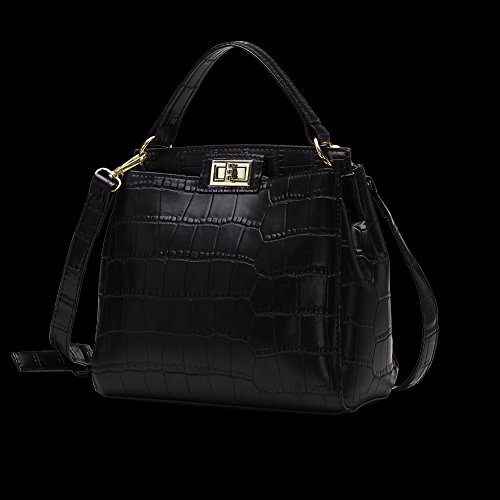 Nube Mujer Grande Bolso Bandolera Bolso a Hombro Fashion estilo negro piel larga maneggiare buen regalo para San Valentín