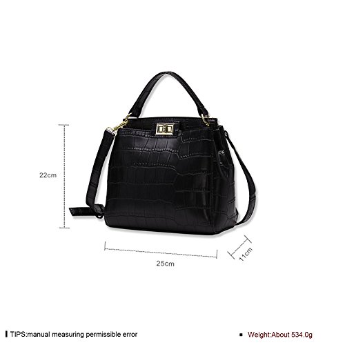Nube Mujer Grande Bolso Bandolera Bolso a Hombro Fashion estilo negro piel larga maneggiare buen regalo para San Valentín