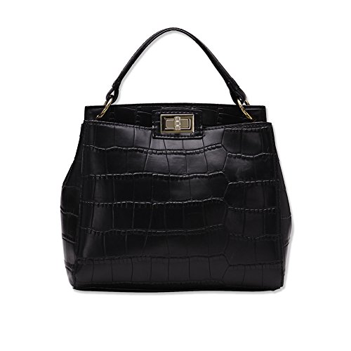 Nube Mujer Grande Bolso Bandolera Bolso a Hombro Fashion estilo negro piel larga maneggiare buen regalo para San Valentín