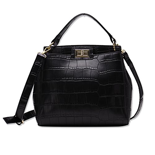 Nube Mujer Grande Bolso Bandolera Bolso a Hombro Fashion estilo negro piel larga maneggiare buen regalo para San Valentín