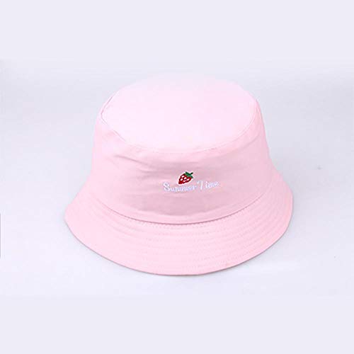 Nuevos Sombreros De Cubo Jóvenes para Mujer, Letras De Algodón, Horario De Verano, Patrón De Fresa, Sombrero De Pescador, Gorras De Cubo Universitarias De Color Sólido, 5Envío Gratis