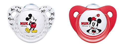 Nuk Bebé Disney Rojo/Blanco Silicona Chupete 0-6 Meses sin Bpa