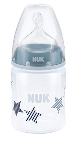 NUK First Choice Plus 10225106 Boy Juego de 4 biberones anti-cólico incluyendo tetinas de silicona y caja de botella, 1 pieza, 2 x 150 ml / 2 x 300 ml