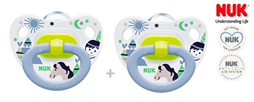 NUK"HAPPY DAYS" - 1x Anatomical Silicone Pacifiers Soothers Dummies/LIGHT BLUE I(18-36m)