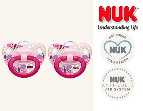 NUK"HAPPY DAYS" - 1x Anatomical Silicone Pacifiers Soothers Dummies/RED BUTTERFLY(6-18m)