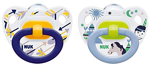 NUK"HAPPY DAYS" - 2x Anatomical Silicone Pacifiers Soothers Dummies/DARK LIGHT BL(6-18m)