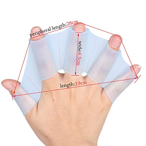 nuluxi Guantes de Agua Paletas Mano Guantes de Palmeados Natación de Silicona Guantes Acuáticos Aletas de Natación Suave y Confortable Equipo de Natación para Dedo Paleta para Nadar Buceo (3 Pares)