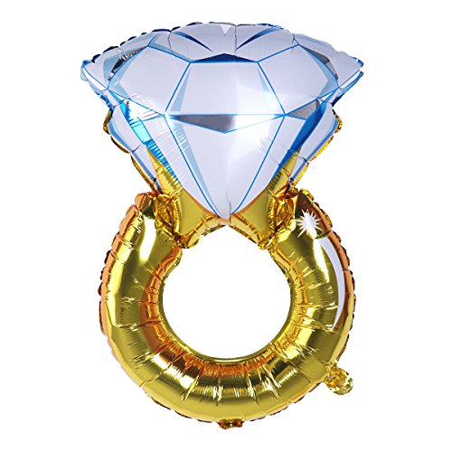 NUOLUX 2pcs hincha Anillo de Diamante Globo romántico más Grande de la Hoja 33 "para la decoración del Partido de Compromiso del Aniversario de Boda