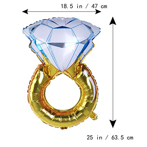 NUOLUX 2pcs hincha Anillo de Diamante Globo romántico más Grande de la Hoja 33 "para la decoración del Partido de Compromiso del Aniversario de Boda